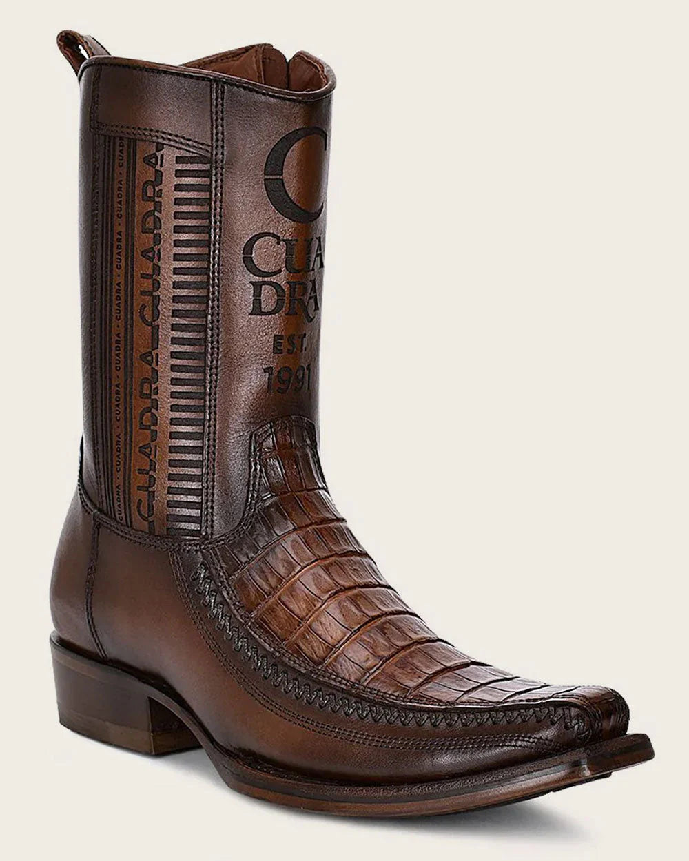 Botas cowboy de piel de Caiman color café