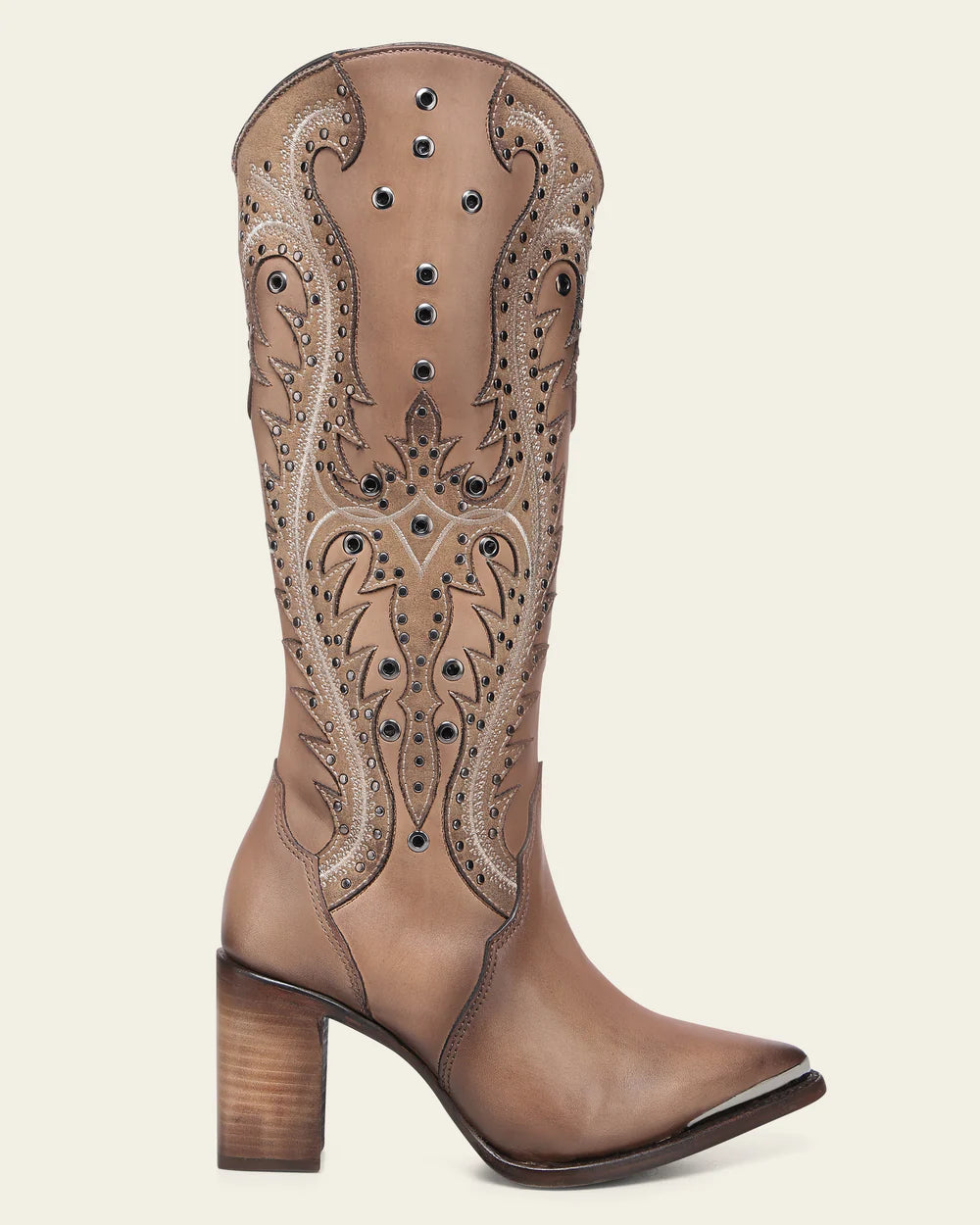 Botas Western Altas Pintadas a Mano Cuero Azul