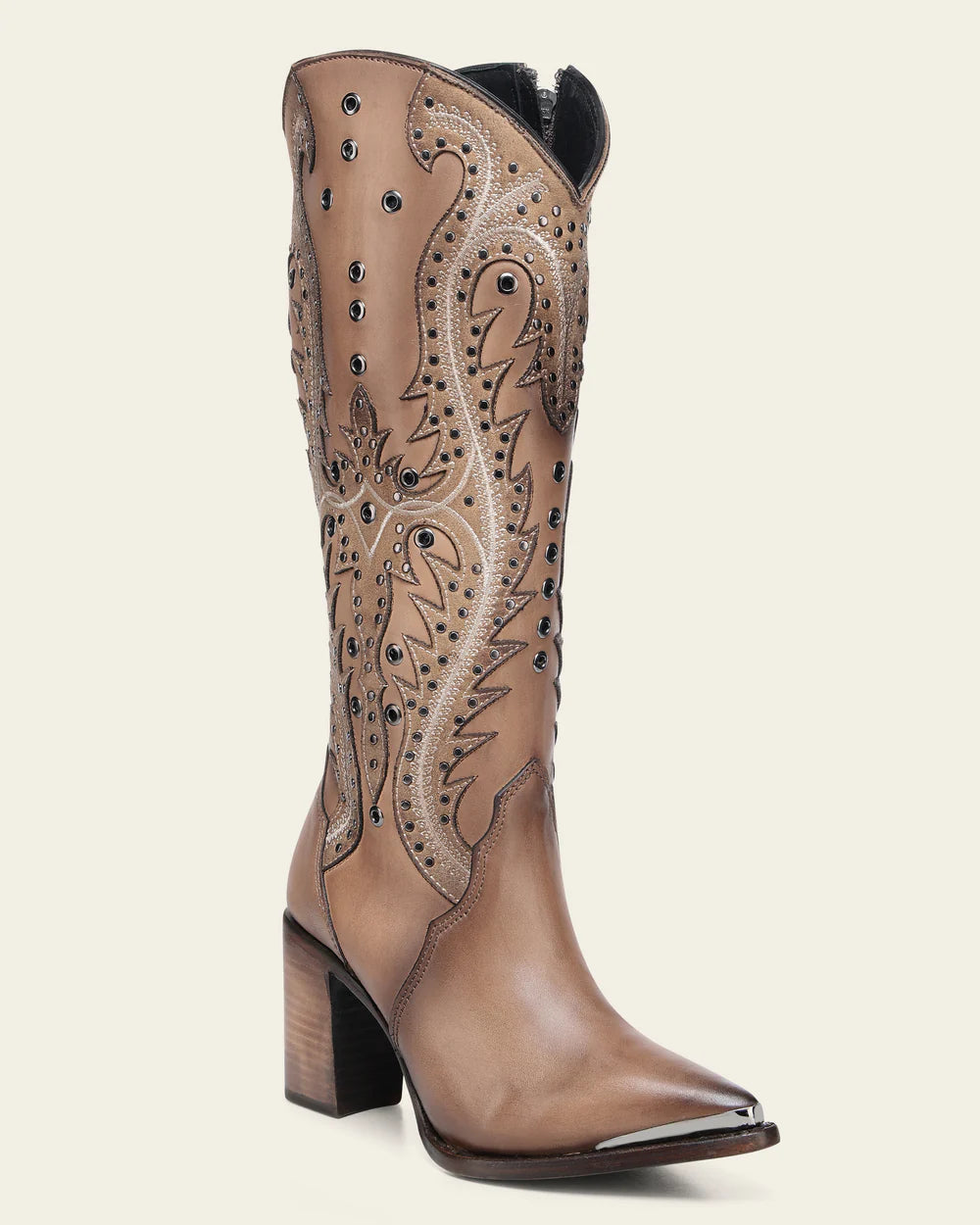 Botas Western Altas Pintadas a Mano Cuero Azul