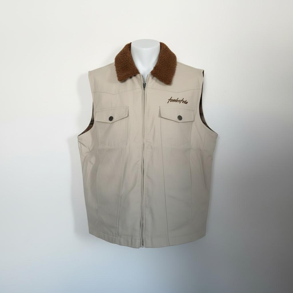 Tombstone Men's Canvas Vest- Beige