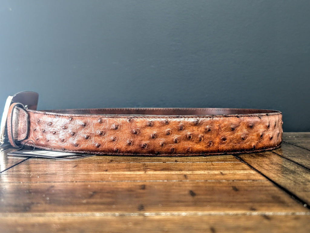 Cinturón en Piel de Avestruz Cuadra