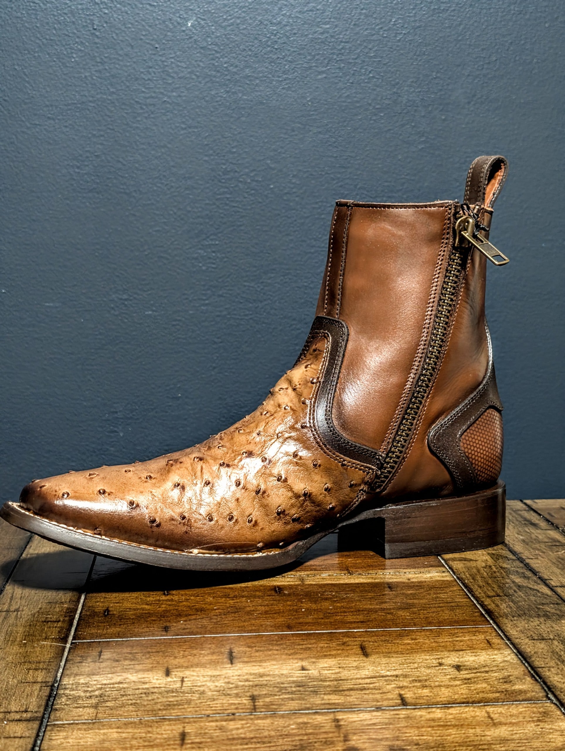 Botines Cuadra para Hombre en piel de Avestruz