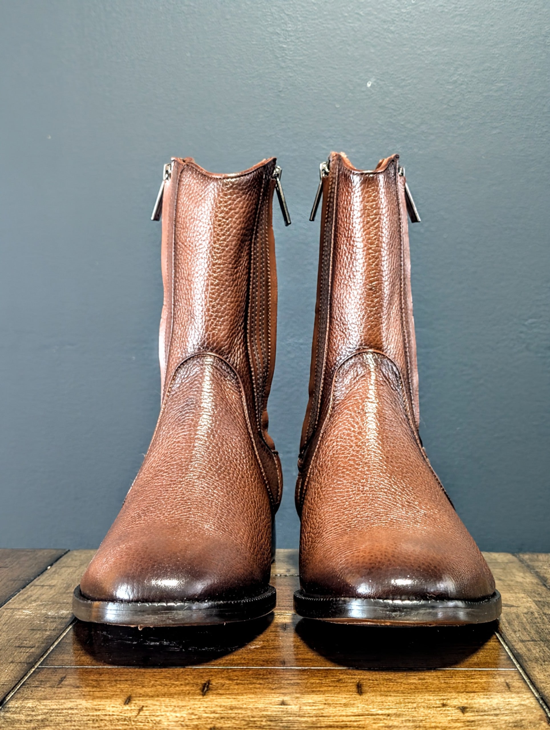 Botines Cuadra en Piel De Venado Color Cafe