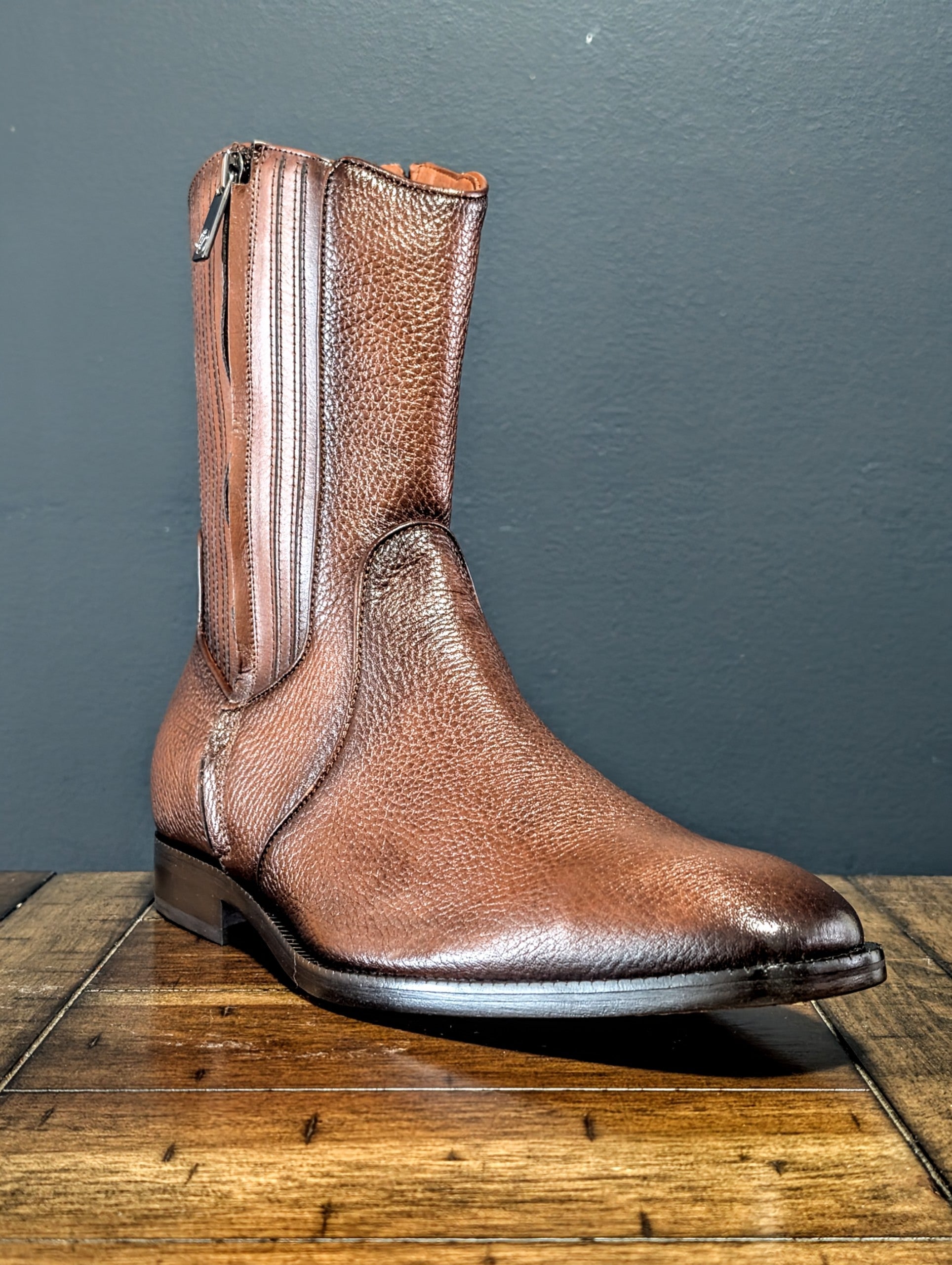 Botines Cuadra en Piel De Venado Color Cafe