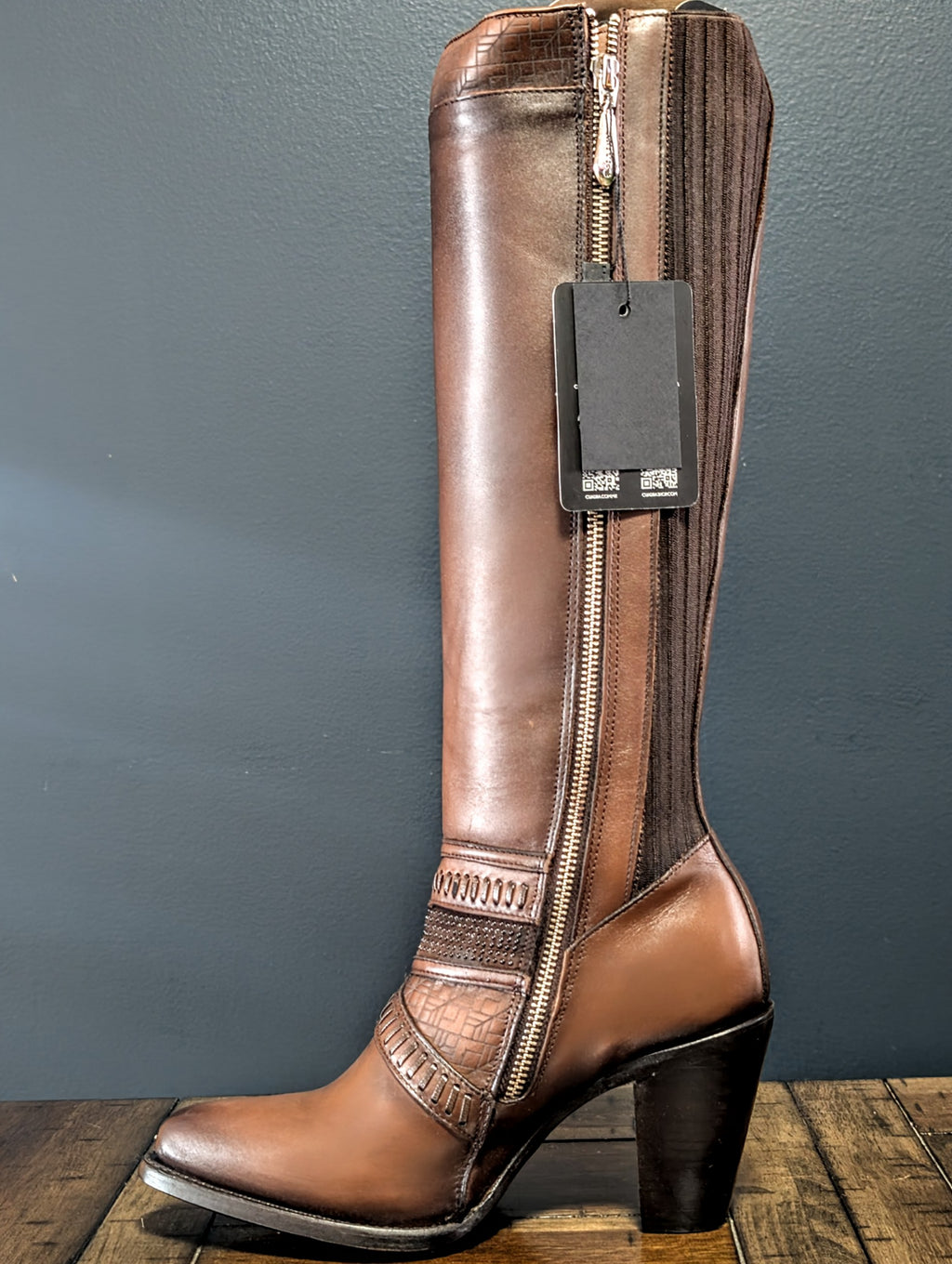 Botas de Dama en Color miel punta redonda