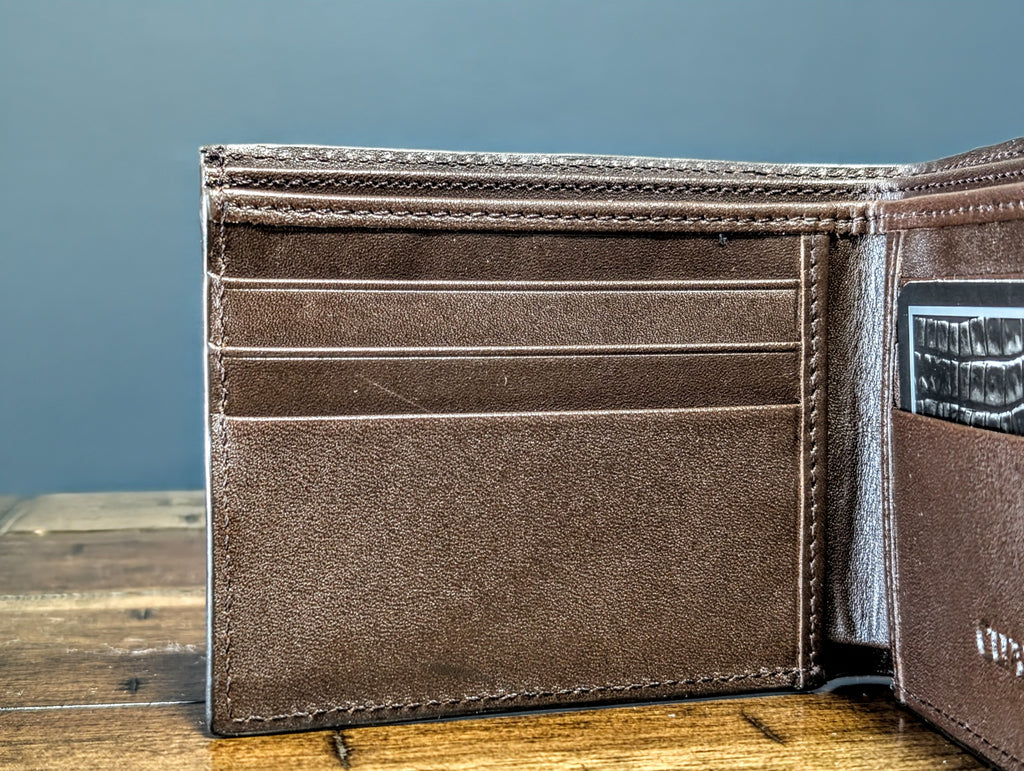 Cartera de Hombre en Piel de Lagarto Color Chocolate