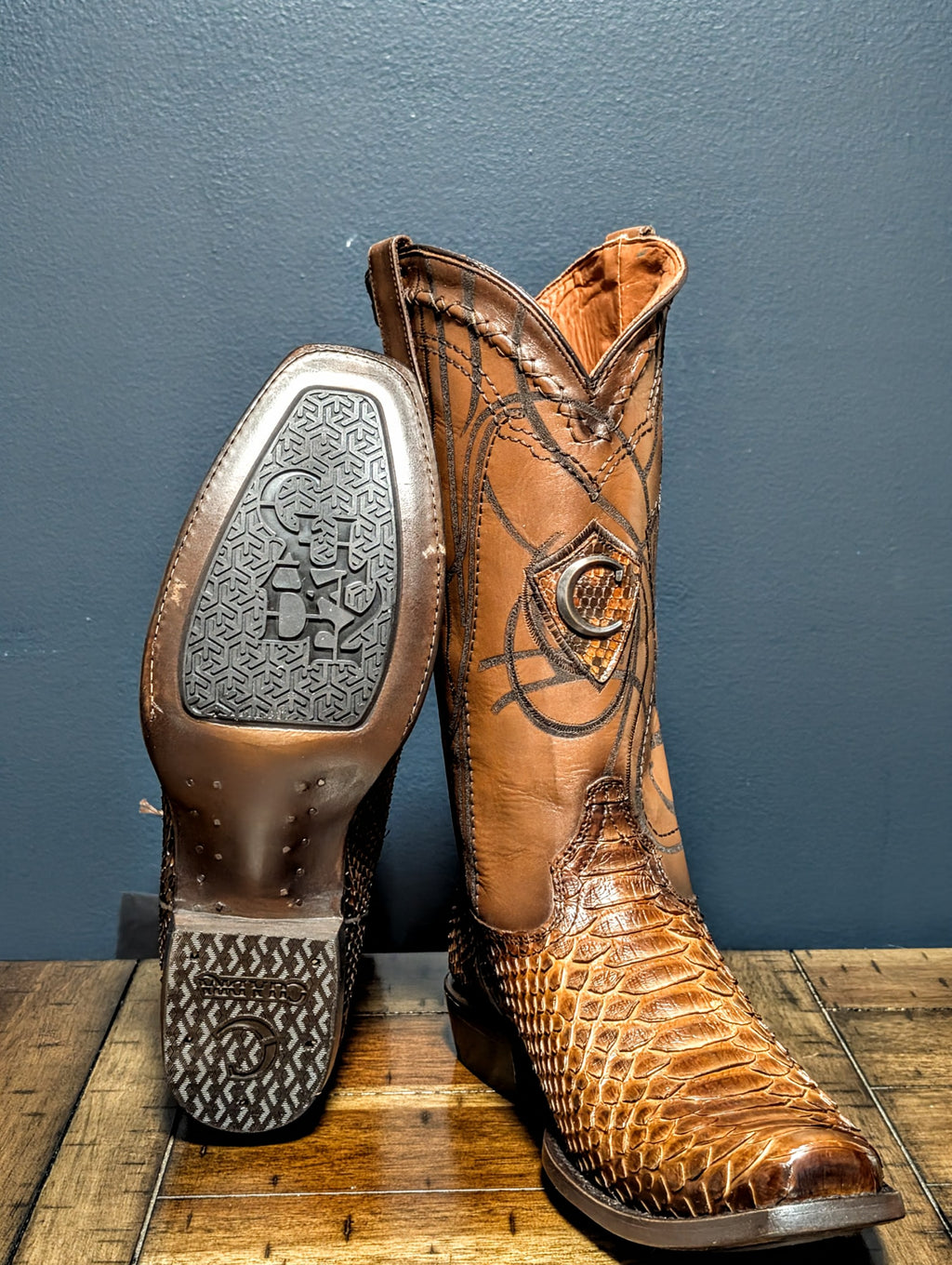 Botas en piel de Pitón Color Miel