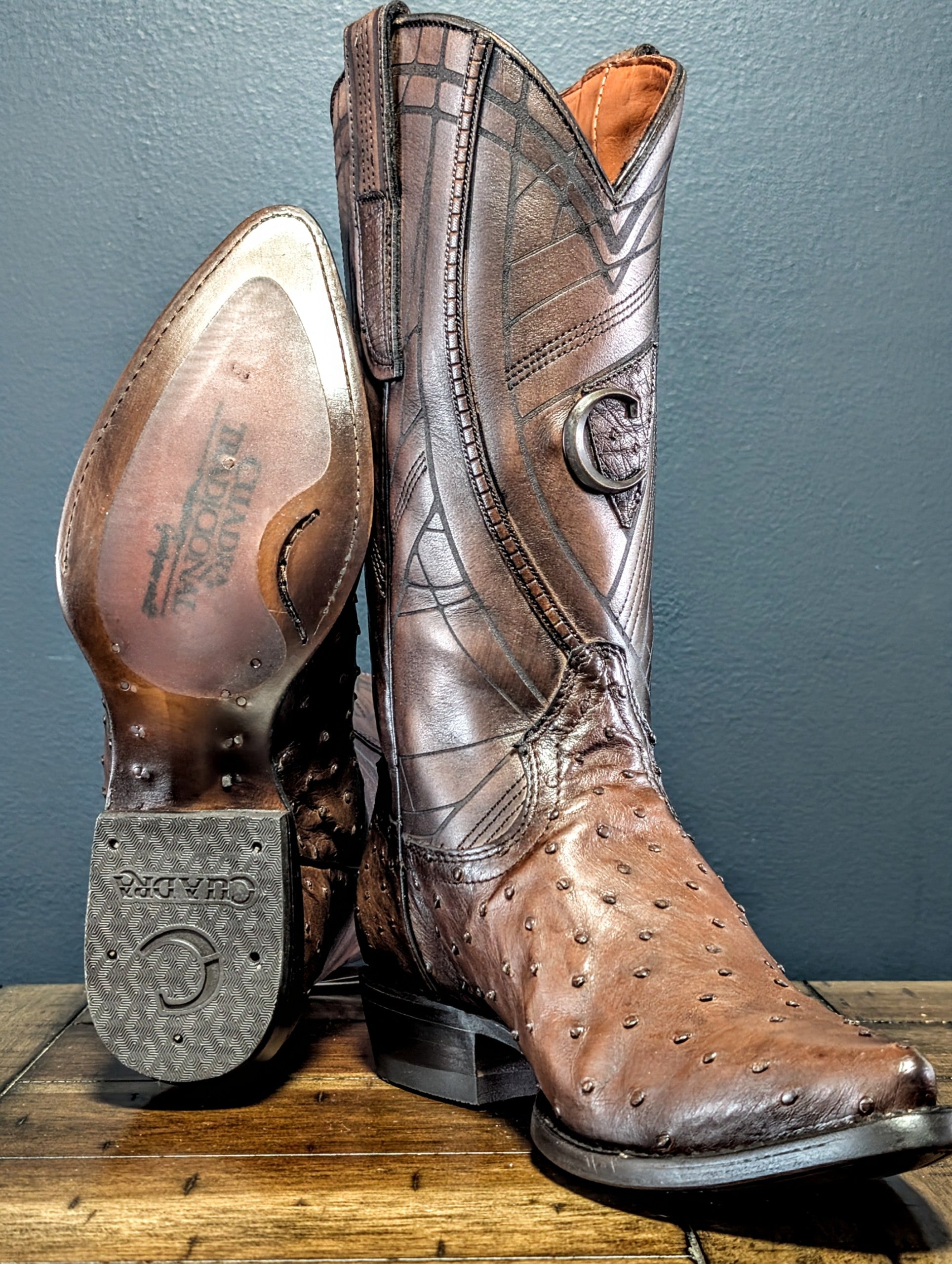 Botas en Piel de Avestruz Punta Chihuahua