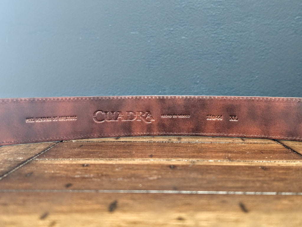 Cinturón en Piel de Avestruz Cuadra