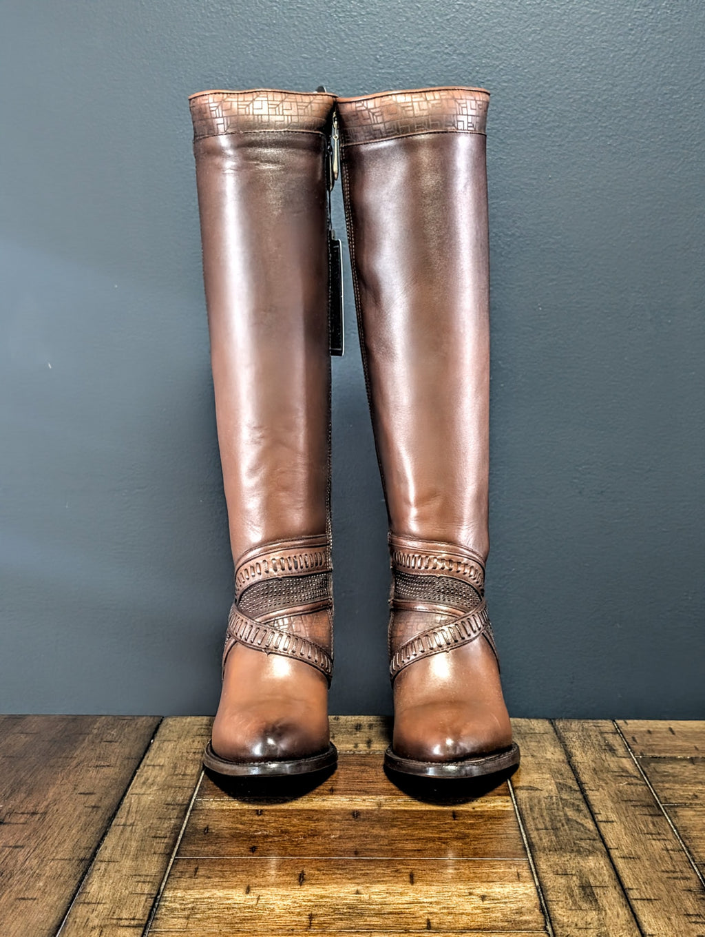 Botas de Dama en Color miel punta redonda